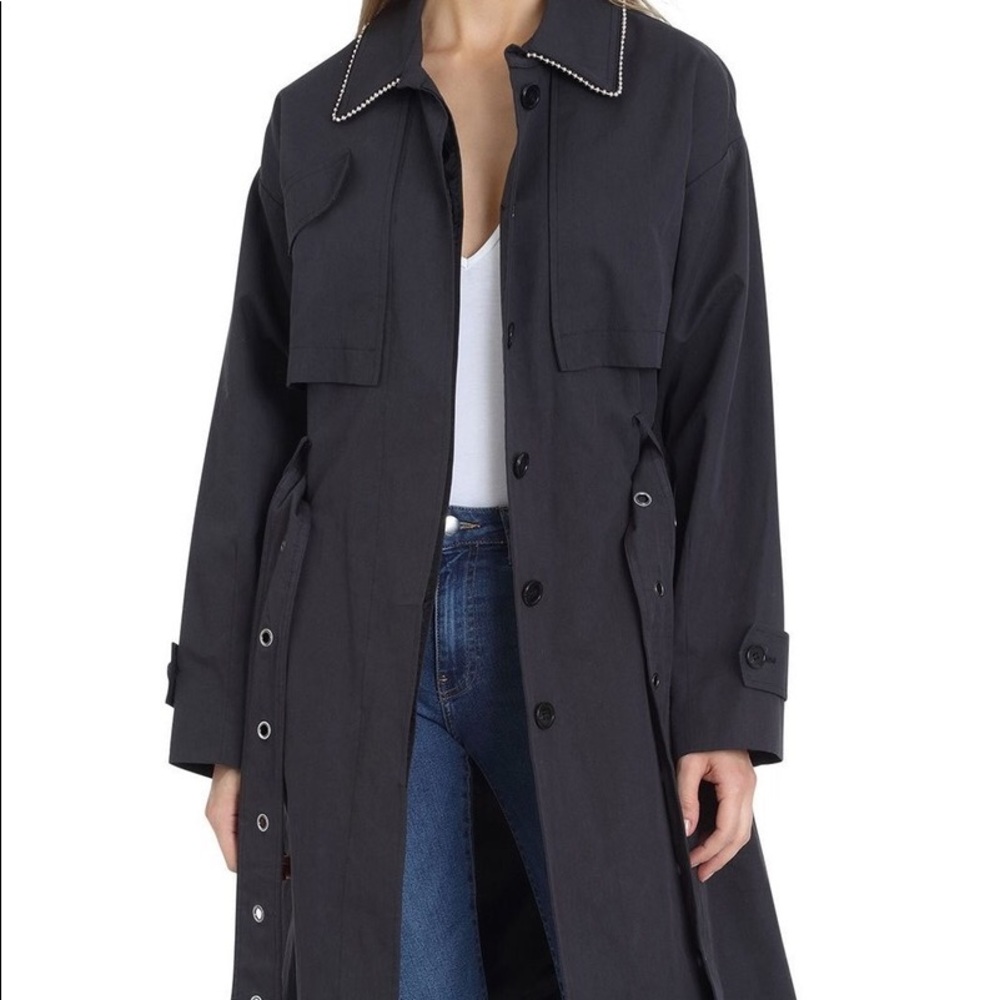 Badgley Mischka | Cotton Blend Utility Trench Coat